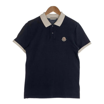 MONCLER モンクレール MAGLIA POLO ポロシャツ 半袖 鹿の子 ネイビー ホワイト Size S 福生店