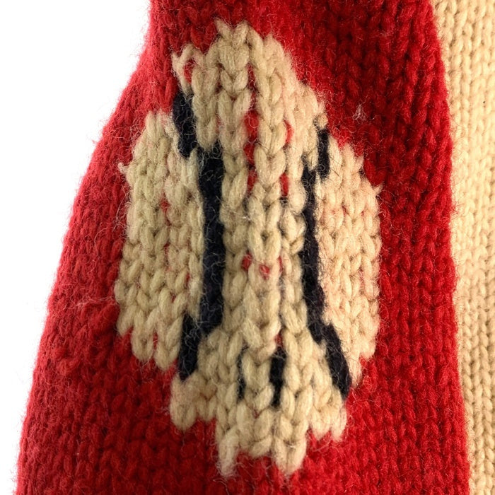 CANADIAN SWEATER カナディアンセーター ナンバリング ジップアップ カウチンセーター レッド Size S 相当 福生店
