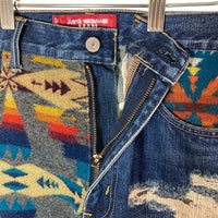 JUNYA WATANABE MAN ジュンヤワタナベマンWJ-P025 AD2022 Levi's リーバイス PENDLETON ペンドルトン パッチワーク デニムパンツ インディゴ size34 瑞穂店