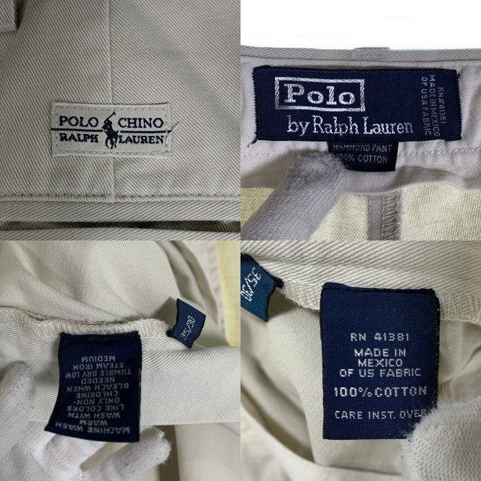 Polo Ralph Lauren ポロラルフローレン HAMMOND PANT ハモンドパンツ 2タック チノ オフホワイト メキシコ製 Size 35×30 福生店