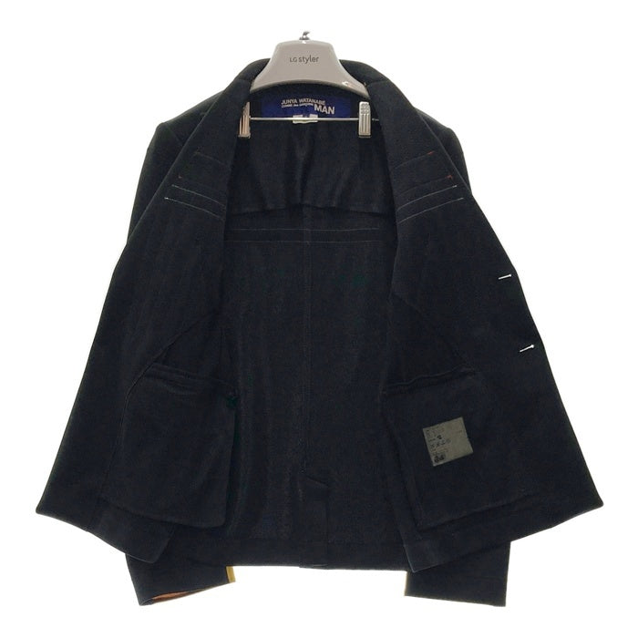 JUNYA WATANABE COMME des GARCONS MAN ジュンヤワタナベ コムデギャルソンマン WS-S001 切替デザイン ジャージ素材 2B テーラードジャケット ブラック SizeS 瑞穂店