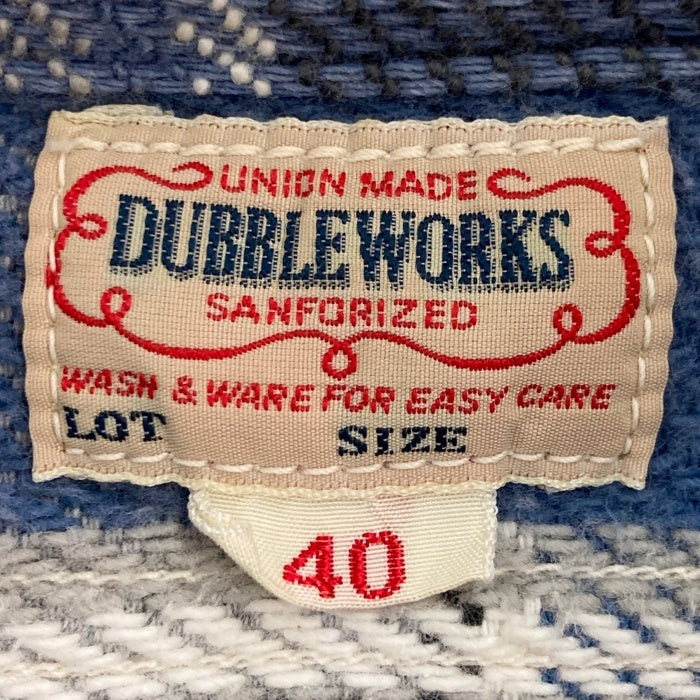 DUBBLE WORKS ダブルワークス チェック ヘビーネルシャツ ブルー×グレー size40 瑞穂店