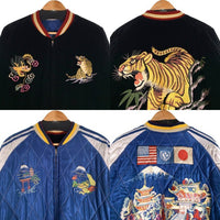 TAILOR TOYO テーラー東洋 ヒノヤ75周年 別珍 キルティング リバーシブル スーベニアジャケット スカジャン ブラック ブルー TT15664HY Size XL 福生店