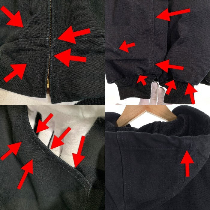 Carhartt カーハート Duck Active Jacket ダック アクティブジャケット ジップアップパーカー ブラック J131-BLK USA製 Size XL-R 福生店