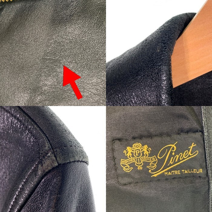 70`s 80`s Pinet Maitre tailleur ピネ メートル タイユール フランス軍 パイロット レザージャケット ブラック Size M相当 福生店