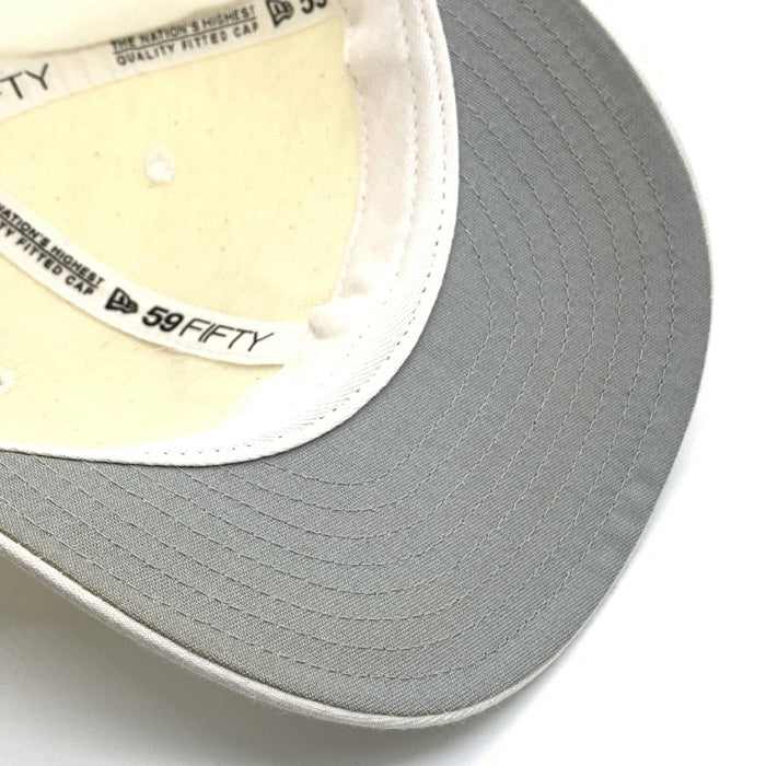 90's New Era ニューエラ MLB ニューヨーク・ヤンキース 59FIFTY ベースボールキャップ ホワイト ウール USA製 Size 7 3/8 (58.7cm) 福生店