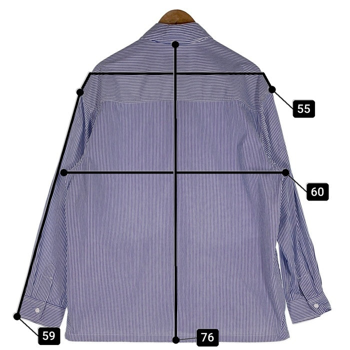 Carhartt WIP カーハートワークインプログレス L/S ASHER SHIRT ロングスリーブ アッシャーシャツ ストライプ ホワイト ブルー スナップボタン Size S 福生店