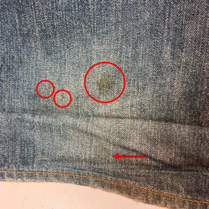 NUMBER(N)INE ナンバーナイン ダメージ加工 デニムパンツ 裏地ロゴ総柄 インディゴ size4 瑞穂店