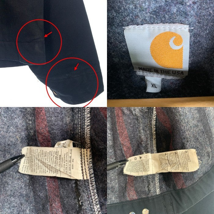 Carhartt カーハート ダック デトロイトジャケット 企業刺繡 ブランケットライナー ブラック 125周年 USA製 J001 Size XL-R 福生店
