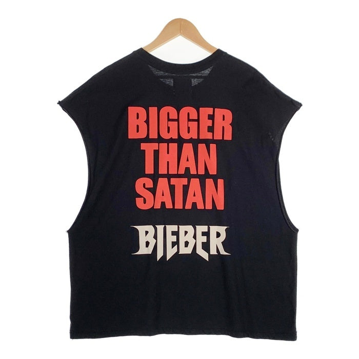 FEAR OF GOD フィアオブゴッド MARILYN MANSON マリリンマンソン BIEBER ジャスティンビーバー カットオフスリーブトップ Tシャツ ブラック Size L 福生店