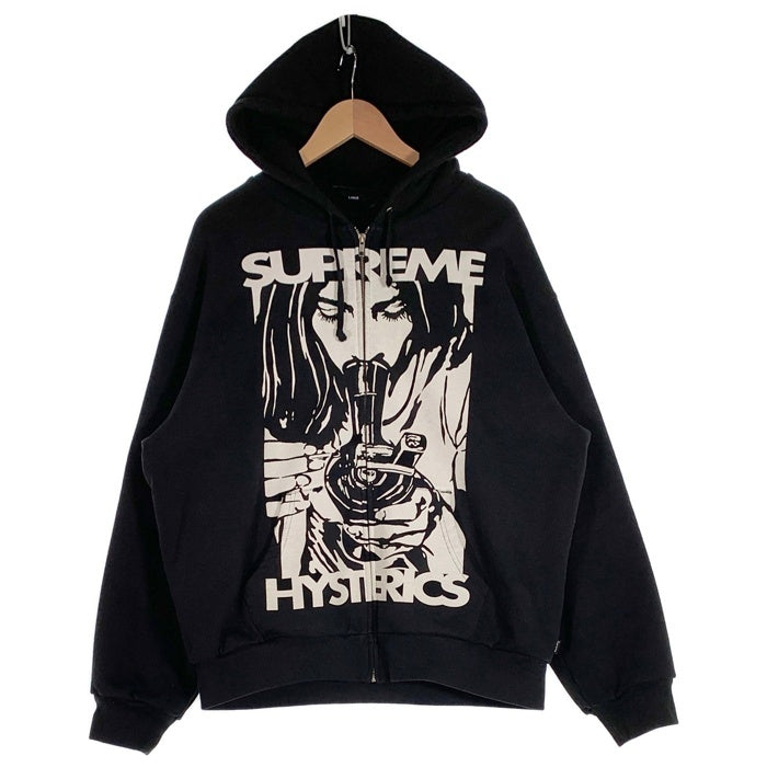 SUPREME シュプリーム HYSTERIC GLAMOUR ヒステリックグラマー 24FW Thermal Lined Zip Up Hooded Sweatshirt サーマル ジップアップ フーディー パーカー ブラック Size L 福生店