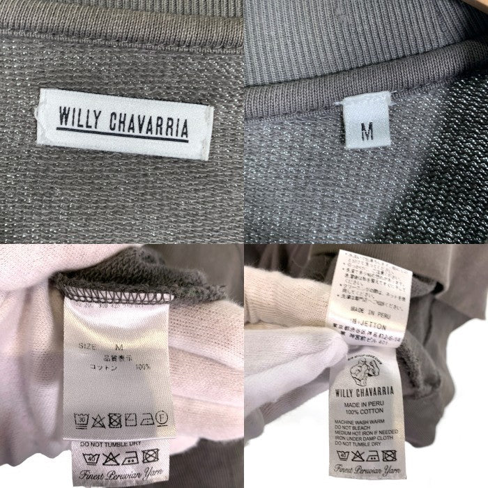 WILLY CHAVARRIA ウィリーチャバリア BOMBER CREW EMBROIDERY ボンバー クルー エンブロイダリー スウェットトレーナー カーキ Size M 福生店