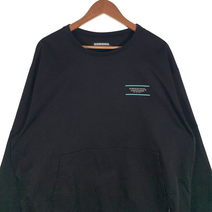 NEIGHBORHOOD ネイバーフッド 21AW HOME/E-SHIRT.LS ポリエステル プルオーバートップ ブラック カンガルーポケット 212TSNH-SHM06 Size 4 福生店
