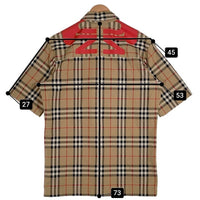 BURBERRY バーバリー 22SS Universal Passport ユニバーサルパスポート ノバチェック 半袖 ハーフジップ シャツ ベージュ Size XS 福生店