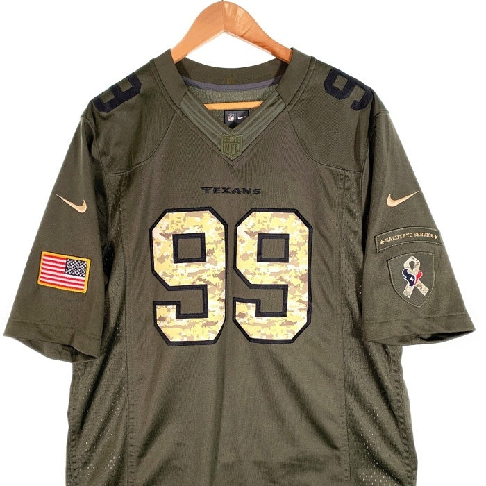 NIKE TEAM ナイキ NFL TEXANS ヒューストン・テキサンズ ゲームシャツ ユニフォーム WATT 99 オリーブ Size M 福生店