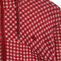 BURBERRY BLACK LABEL バーバリーブラックレーベル ジップアップ コットンパーカー チェック ホース刺繡 レッド BMV04-203-16 Size 3 福生店