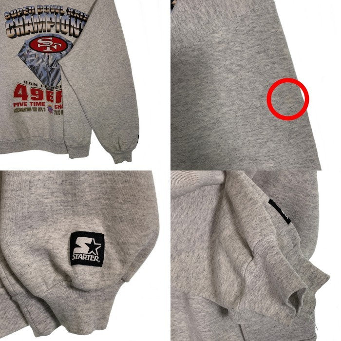 90's NFL 49ers フォーティナイナーズ SUPER BOWL CHAMPIONS クルーネックスウェットトレーナー グレー STARTER Size XL 福生店