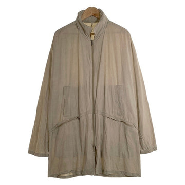 GIORGIO ARMANI ジョルジオアルマーニ レーヨン コットン ジップアップジャケット ハーフコート ベージュ Size 54 福生店