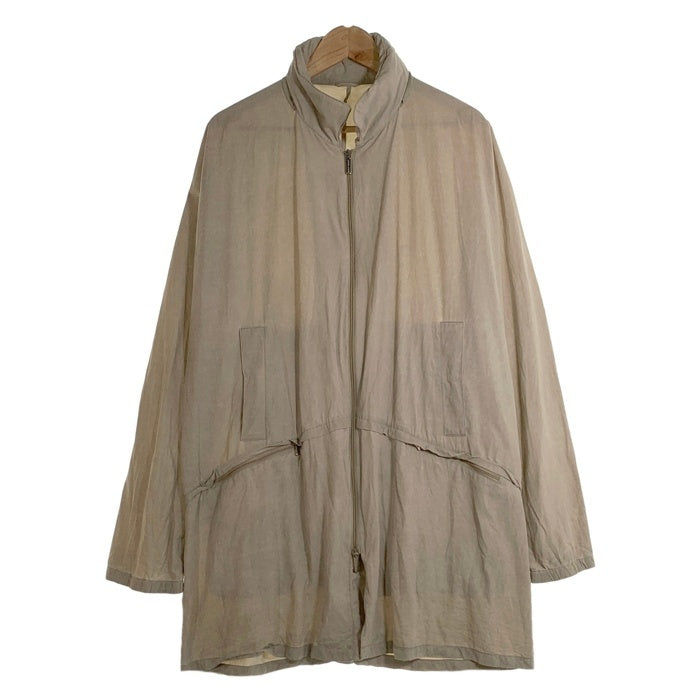 GIORGIO ARMANI ジョルジオアルマーニ レーヨン コットン ジップアップジャケット ハーフコート ベージュ Size 54 福生店