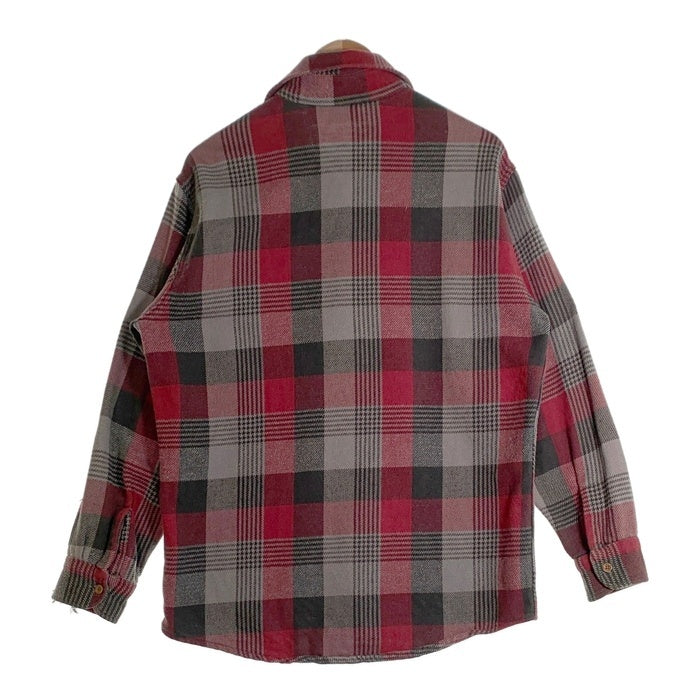 80's BIG MAC ビッグマック フランネルシャツ バーガンディー グレー SIze L 福生店