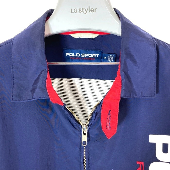 POLO SPORT RALPH LAUREN ポロスポーツ ラルフローレン Tech Harrington テック ハリントンジャケット ネイビーxホワイト sizeM★汚れ有 瑞穂店