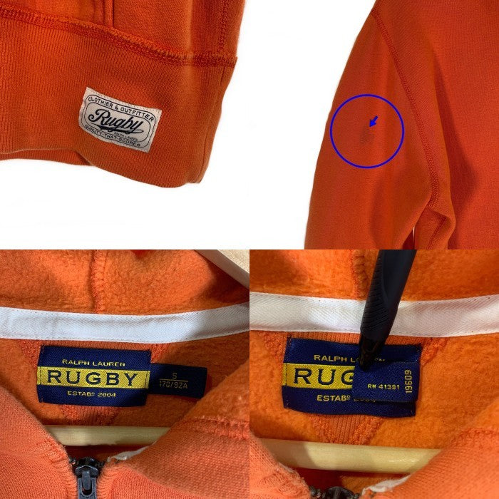 RALPH LAUREN RUGBY ラルフローレンラグビー ハーフジップ スウェットパーカー オレンジ Size S 福生店