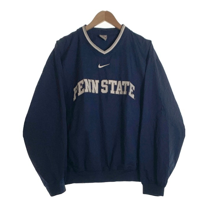 00's NIKE ナイキ TEAM ペン・ステート・ニタニー・ライオン 刺繡 ワッペン プルオーバートップ ウォームアップ ネイビー ポリエステル Size M 福生店