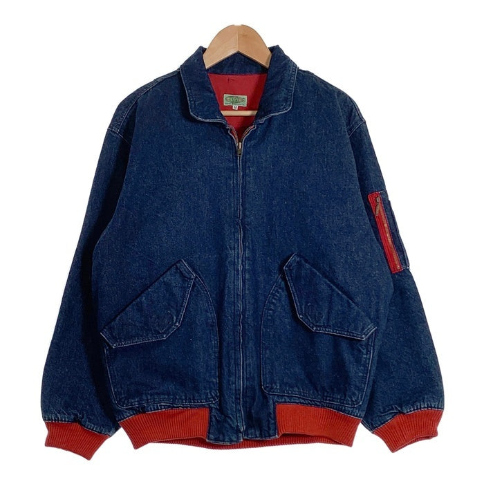 BLUE WAY ブルーウェイ ジップアップ デニムジャケット 赤リブ フライト インディゴ Size M 福生店