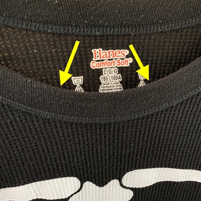 SUPREME シュプリーム Hanes ヘインズ 25AW Bones Thermal Crew ボーンズ サーマル クルー 長袖 Tシャツ ロンT ブラック Size L 福生店
