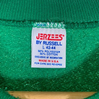 80's JERZEES BY RUSSELL ジャージーズ バイ ラッセル アイルランド シャムロック クルーネックスウェット グリーン USA製 Size L (42-44) 福生店