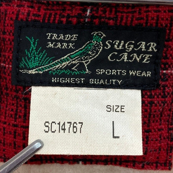 SUGAR CANE シュガーケーン 裏ボア チェック柄ブルゾン レッド sizeL 瑞穂店