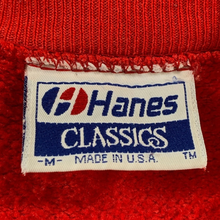 80's Hanes ヘインズ 前V ブランク スウェットトレーナー レッド 無地 Size M 福生店