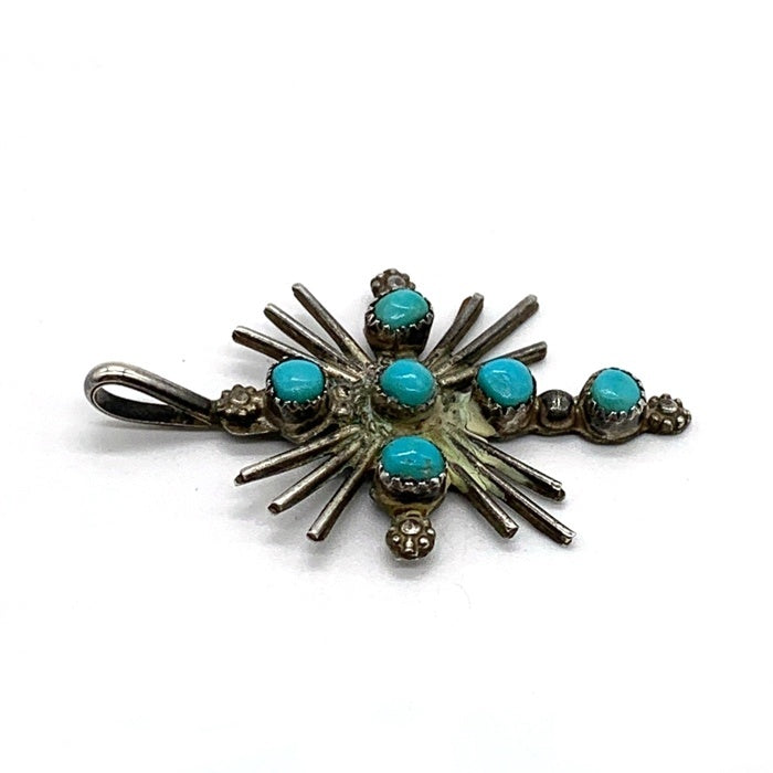 ズニ族 ターコイズ クロス ペンダントトップ シルバー 刻印なし 福生店