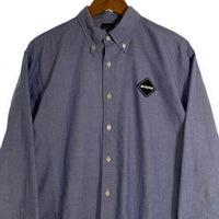 F.C.R.B. F.C.Real Bristol エフシーレアルブリストル COOLMAX EMBLEM BIG Ｂ.D. SHIRT 長袖 ボタンダウン シャツ ブルー FCRB-222079 Size XL 福生店