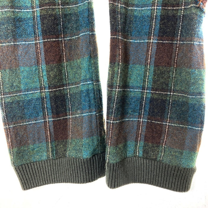 DOLCE&GABBANA ドルチェアンドガッバーナ ダブルウエスト チェック ウール パラシュート カーゴ ボンテージパンツ グリーン size46 瑞穂店
