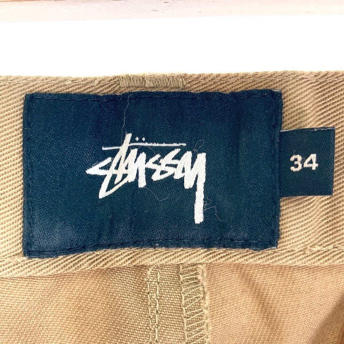 STUSSY ステューシー ロゴ刺繍 チノ ワークパンツ ベージュ size34 瑞穂店