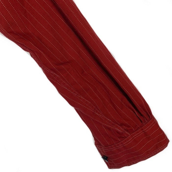 SUGAR CANE シュガーケーン ウォバッシュストライプ ワークシャツ 長袖 チンストラップ レッド SC28340 Size M 福生店