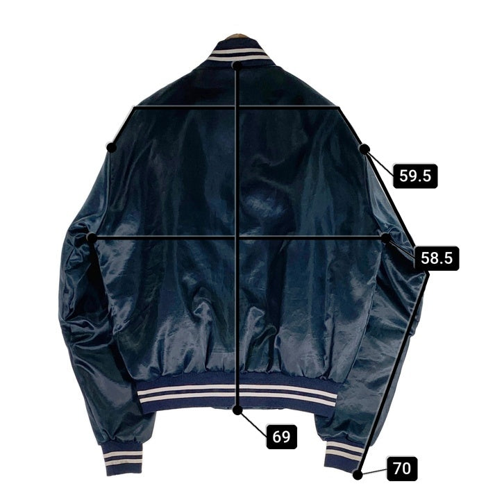 90's U.S.NAVY 米海軍 ナイロン スタジアムジャケット スタジャン ネイビー USA製 SOFFE JACKET Size L (42-44） 福生店