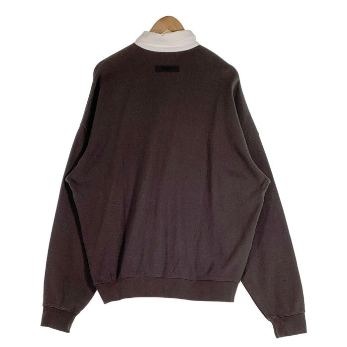 FEAR OF GOD フィアオブゴッド ESSENTIAL エッセンシャル LS POLO 長袖 ポロシャツ チャコール オフブラック Size M 福生店