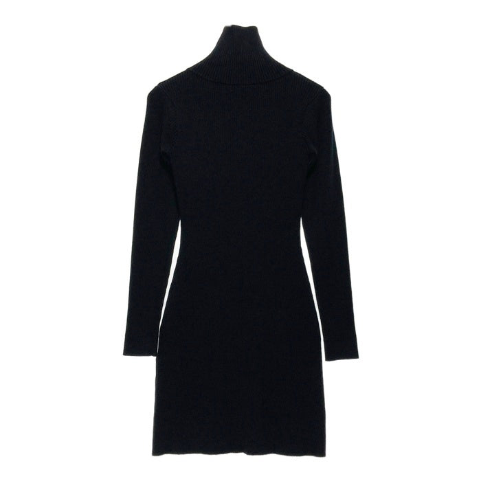 Darich ダーリッチ ハーフジップリブニットワンピース ブラック sizeL 瑞穂店