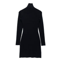 Darich ダーリッチ ハーフジップリブニットワンピース ブラック sizeL 瑞穂店