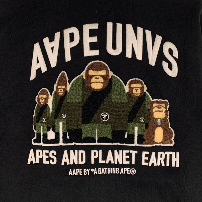 AAPE BY A BATHING APE エーエイプ 24SS クルーネックスウェットトレーナー ブラック AAPSWMA344XXL Size M 福生店