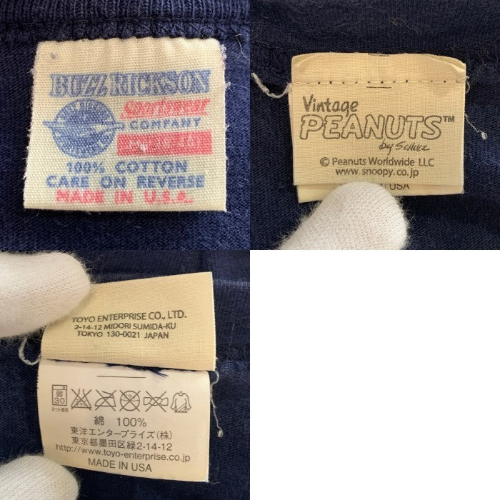BUZZ RICKSON'S バズリクソンズ Peanuts U.S.N. スヌーピー プリントTシャツ ネイビー Size M 福生店