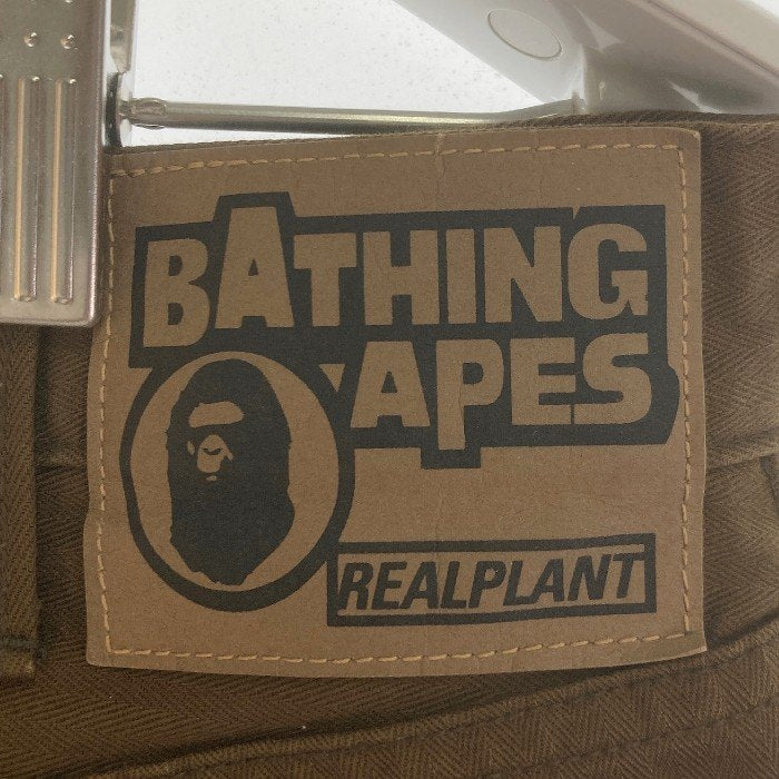 A BATHING APE ア ベイシング エイプ パンツ ヘリンボーン ブラウン sizeS 瑞穂店