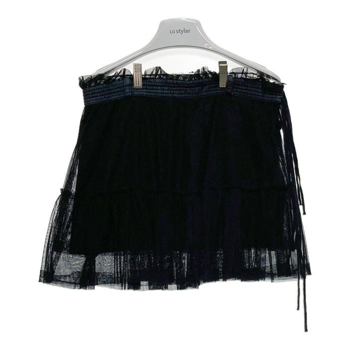 DIESEL ディーゼル フリル デニム切替 ミニスカート ブラック sizeS 瑞穂店