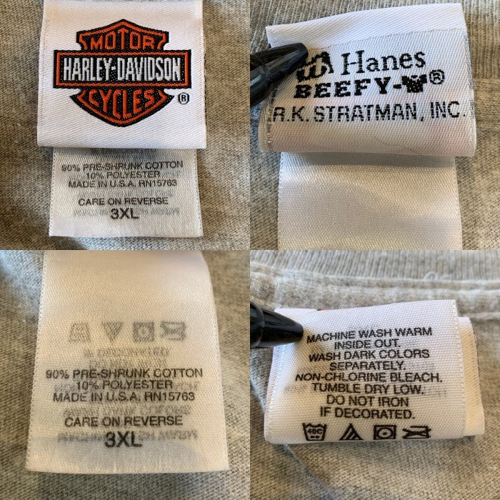00's~ Harley-Davidson ハーレーダビッドソン イーグル JOE CARSON プリントTシャツ グレー Size 3XL 福生店