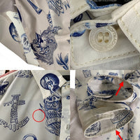 SOFT MACHINE ソフトマシーン 14SS WALL FLASH SHIRTS タトゥー柄 ウォール フラッシュ 長袖 シャツ ホワイト ブルー Size XL 福生店