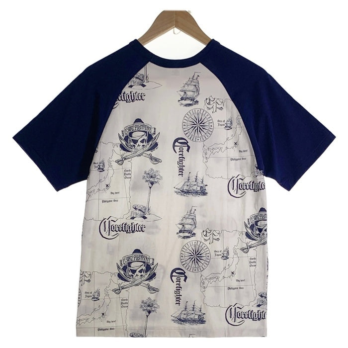 CORE FIGHTER コアファイター ラグランスリーブ マルチプリント Tシャツ ホワイト ネイビー 1 Size M 福生店