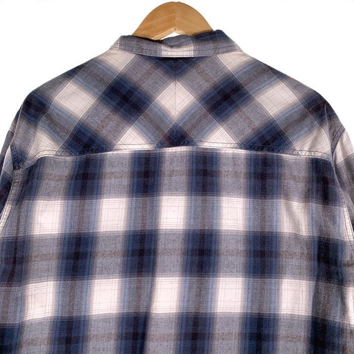 NEIGHBORHOOD ネイバーフッド 21SS B&C C-SHIRT コットンチェックシャツ 長袖 ネイビー ホワイト 211ARNH-SHM03 Size L 福生店