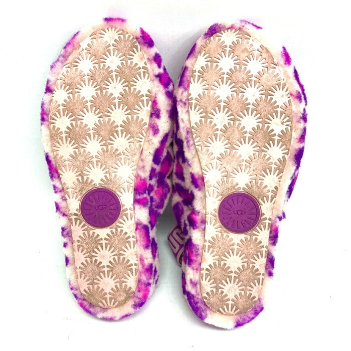 UGG アグ 1117153 Fluff Yeah Slide Leopard フラッフ イヤー スライド レオパード サンダル パープル size25cm 瑞穂店